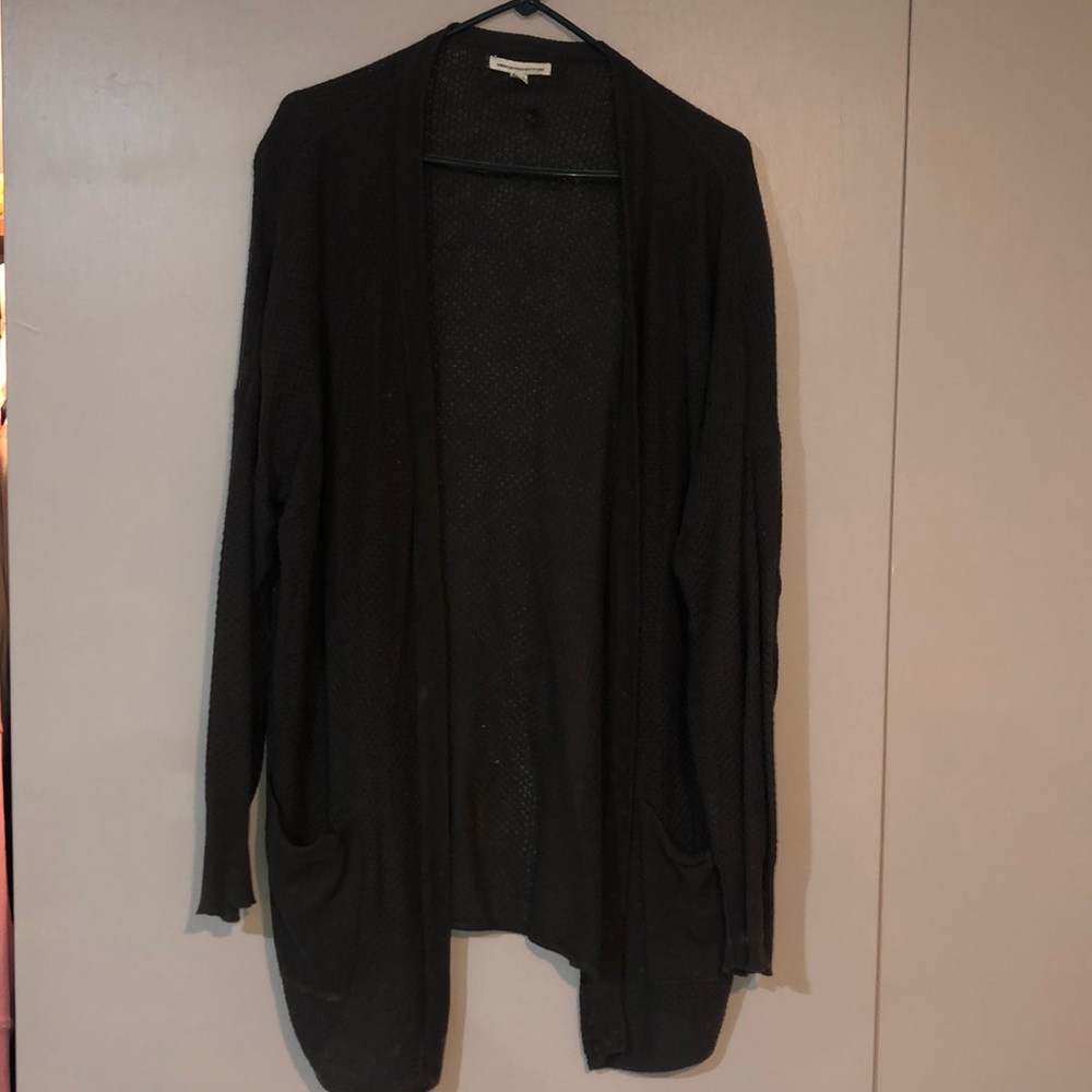 Waffle knit cardigan